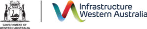 Infrastructure Western Australia logo - Government of Western Australia coat of arms with colorful W-shaped icon and company name