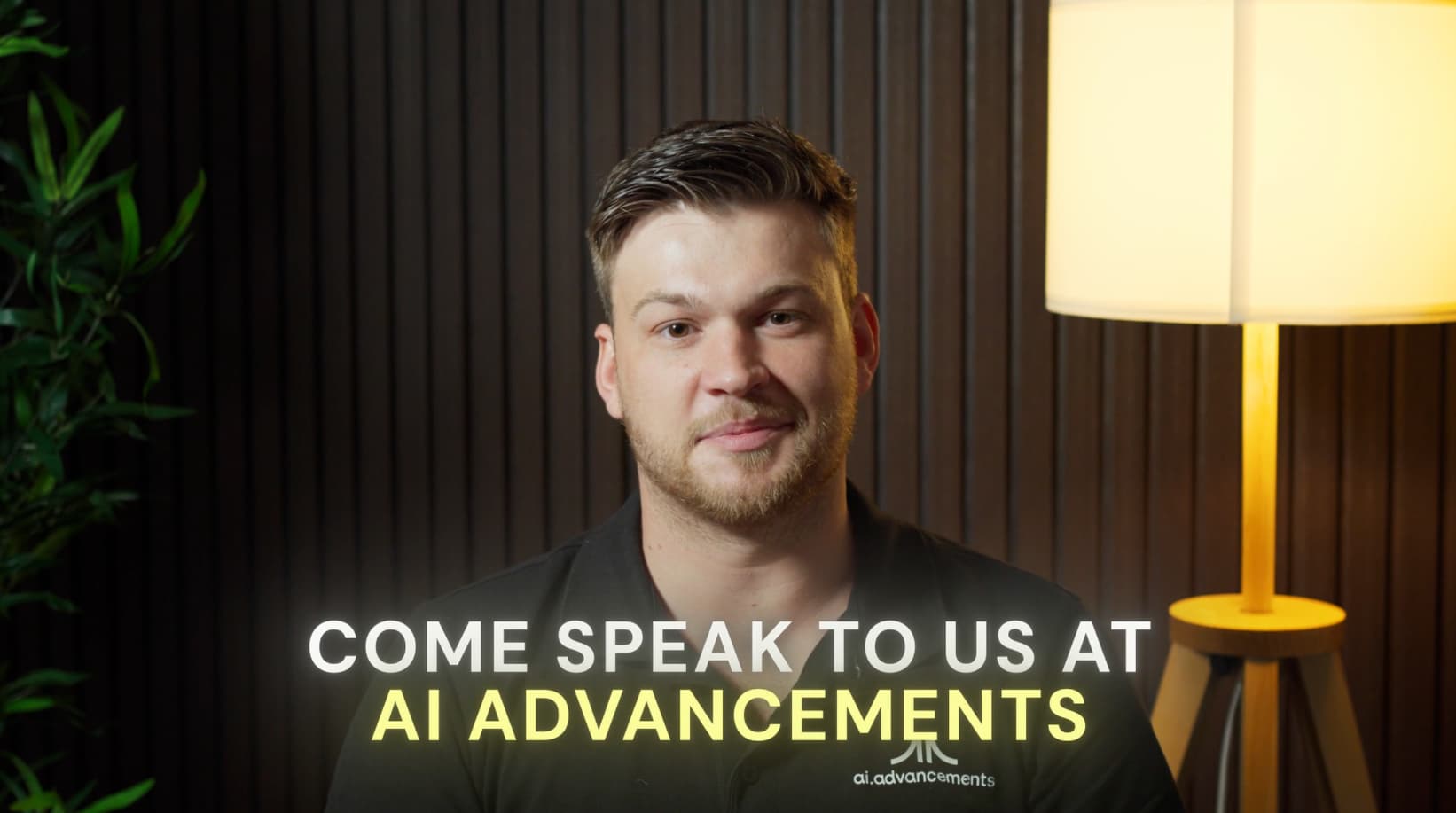 AI Advancements team member inviting businesses to come speak with them about AI training solutions
